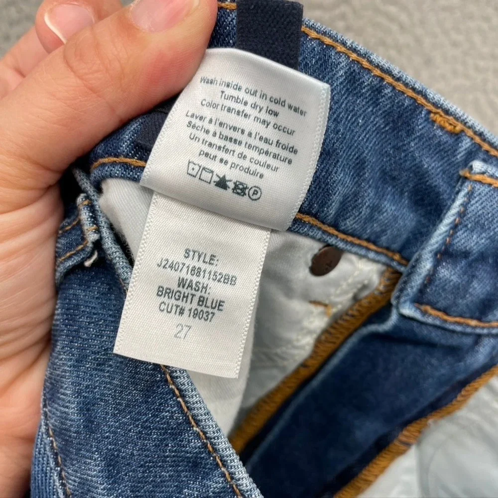 Veronica Beard Taylor Wide Leg Crop Jeans Womens 27 6 Blue High Rise Raw Hem - Picture 10 of 11